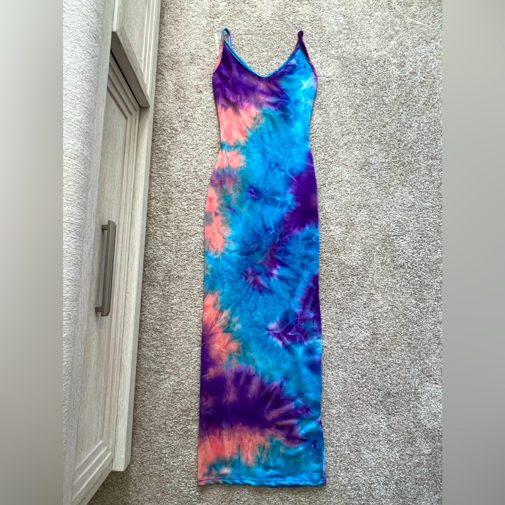 Tye die body con dress